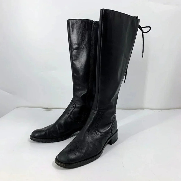 Franco Sarto Women's Scusa Leather Western Boot Corset Lace Back‎ Size 7 - Picture 1 of 15